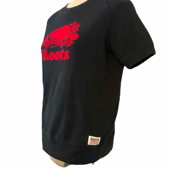 ROOTS Logo Short Sleeve Crew Neck Pullover Sweater Top - Picture 4 of 4